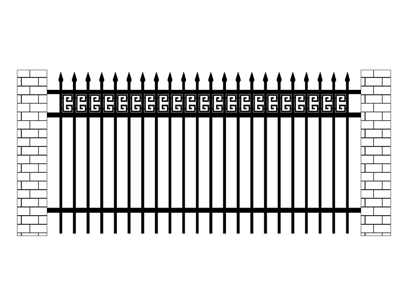 回型花學校鋅鋼圍欄圖片